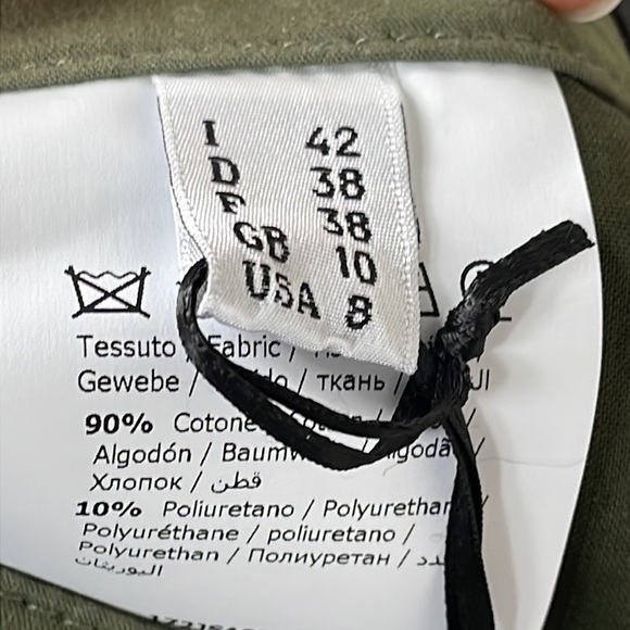 NWT Jeremy Scott Military Green High Rise Cargo Pants Butterfly Guns Patch Sz 8 - Picture 11 of 16